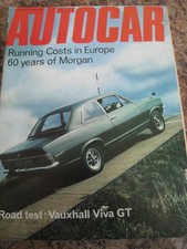 AUTOCAR AUG 1970 RUNNING COSTS IN EUROPE 60 YEARS OF MORGAN VAUXHALL VIVA GT