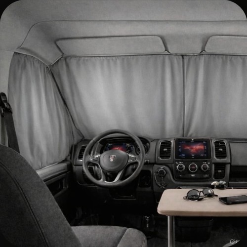 Front windscreen curtains - front, for