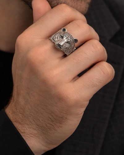 925 sterling silver - silver, tiger