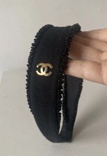 Chanel Black Beaded CC Logo