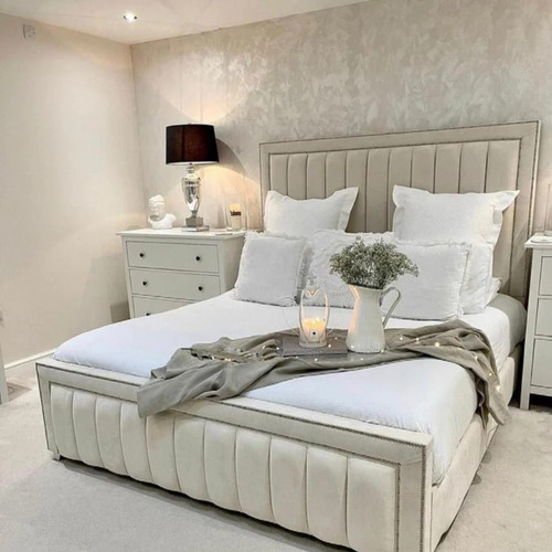 Double panel bed frame - double, plush