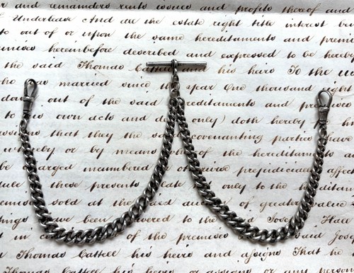 Antique silver double - antique, albert