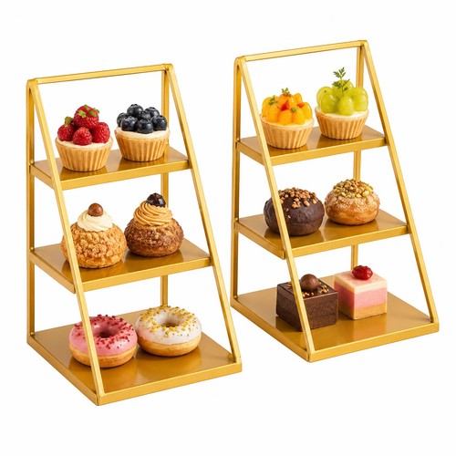 Gold tier cupcake stand - cupcake,