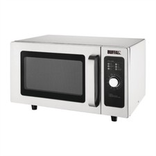 Buffalo Manual Commercial Microwave Oven in Silver Stainless Steel - 1000W