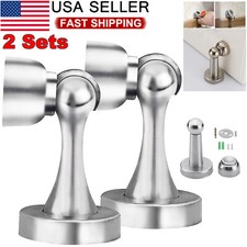 Magnetic Door Stop Holder Home Safety Stopper Guard Office Fitting Screws Catch