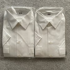 2 x Double Two Short Sleeve Pilot Shirts Size 16 Collar Epaulettes WHITE BNWT ✅