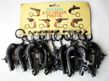 12X VINTAGE 80'S FLINTLOCK PIRATE CAP GUN DIE CAST KEY CHAIN PISTOL KEYCHAIN NEW