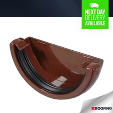 FloPlast Half Round External Stop End Guttering / Drainage BROWN - 112MM