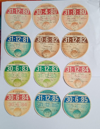 Original vintage road tax - road,