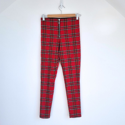 Zara red tartan - zara, skinny