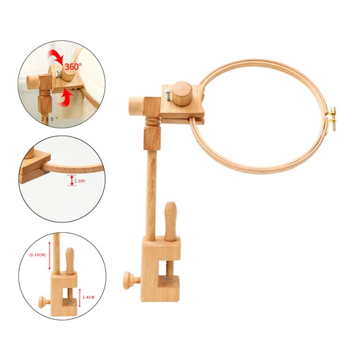 Wood embroidery hoop stand - wood,
