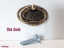 Vintage Old Gold Cabinet Handle Solid Decorative Drawer Drop Up Knocker  