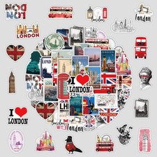 UK 50PC London City Travel Graffiti Stickers Laptop Skateboard Car Luggage Decal