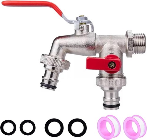 Double garden tap 2 inch - garden, 1/2