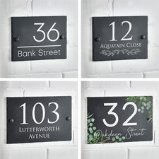 Slate House Sign Rustic House Number Personalised Door Plaque