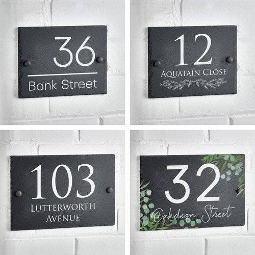 Slate house sign rustic - slate,