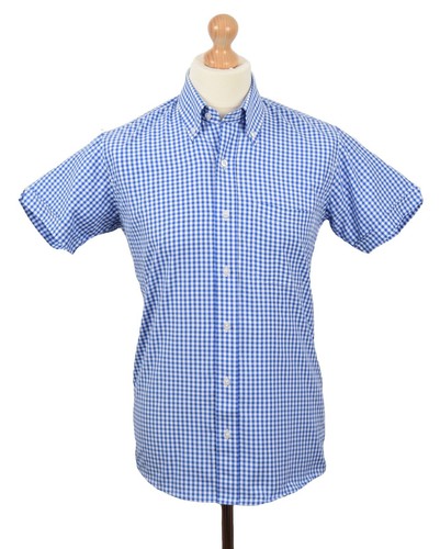 Blue gingham shirt retro - blue,