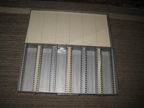 Vintage metal slide storage