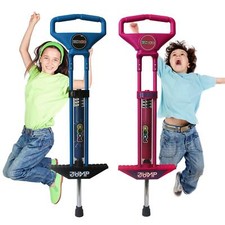 Pogo Stick Spring Powered Outdoor Jump Game Toy For Kids Boys Girls Pink Or Blue