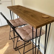 Reclaimed Breakfast Bar With Hairpin Legs Hallway Table Radiator Cover Home Bar
