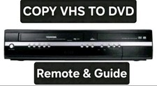 Toshiba VHS DVD Recorder Copy VHS to DVD with Remote & Set Up Guide DVR17KTB