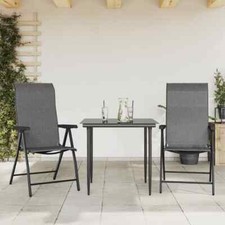 Folding Garden Chairs 2 pcs Grey Poly Rattan vidaXL