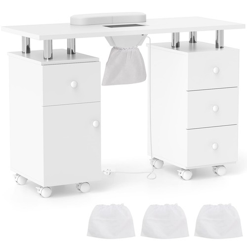 White rolling manicure - rolling, table