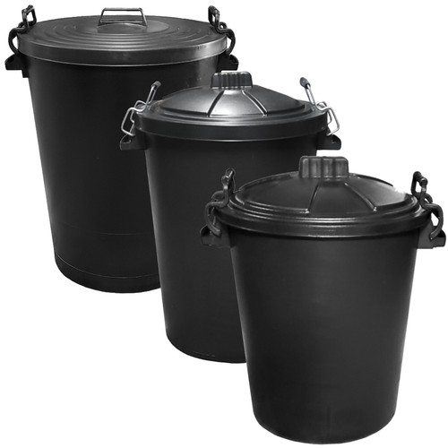 110l 85l 50l black dustbin
