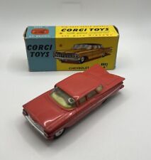 Vintage Corgi Toys No 220 Chevrolet Impala Pink In Original Box