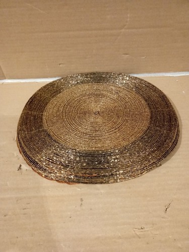Gold glass beaded round - glass,