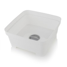 Minky Washing Up Bowl with Plug & Strainer (White) | 33 x 33 x 15.5cm
