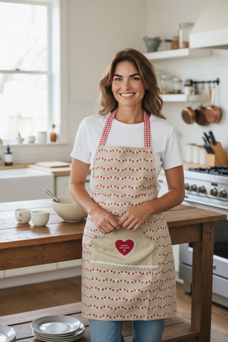 Cute ecru cotton - kitchen, apron