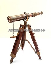 Brass Telescope With Wooden