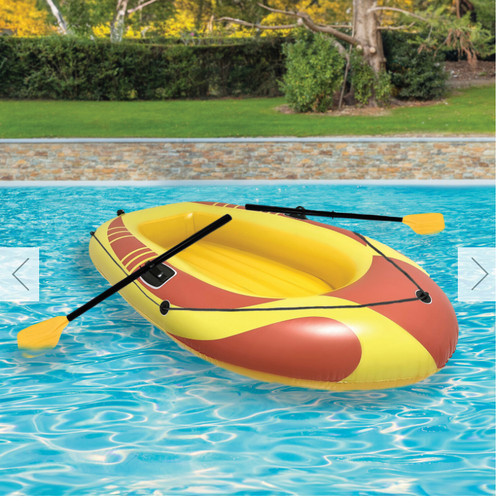 Inflatable boat with oars - boat,