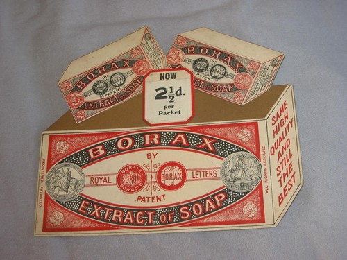 Small borax shop window card - window,