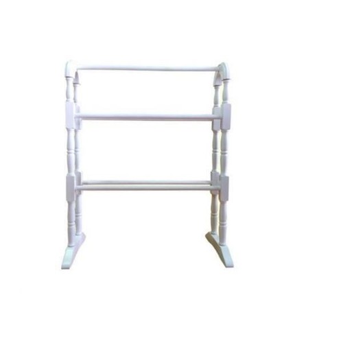 White rubber wooden towel rail - rubber,