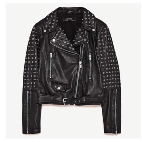Zara studded leather jacket - zara,