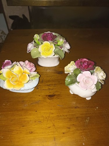 Three bone china flower