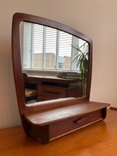 Danish Teak Wall Mirror Shelf