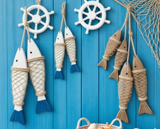 Wooden Fish Wall Hanging Set