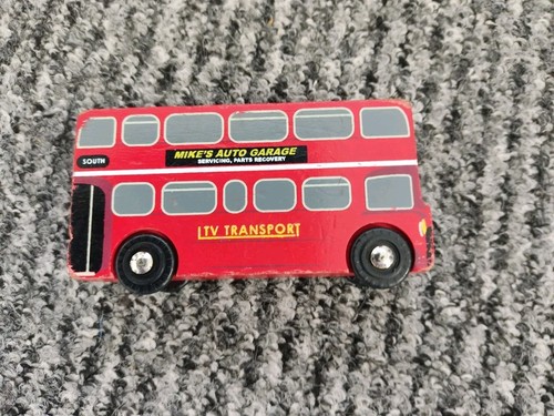 Vintage wooden toy london - wooden, bus