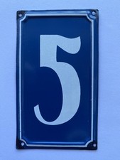 Vintage French Enamel “STYLE” House & Flat Numbers, Number 5, Ridged, Metal, NEW