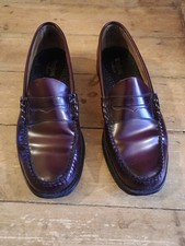 Bass Weejuns Larson Penny Loafers Wine Leather 8.5 UK