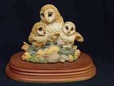 Leonardo 'Owl & Owlets' Ornament. 1994.  4.5" Tall. 6" Wide. G.C.