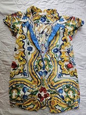 DOLCE & GABBANA MAJOLICA PRINT ROMPER FOR BABY 24-30MC