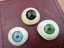 3 Vintage Medical Glass Eyes