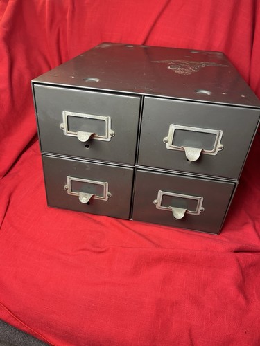 Card catalog filing cabinet - card,