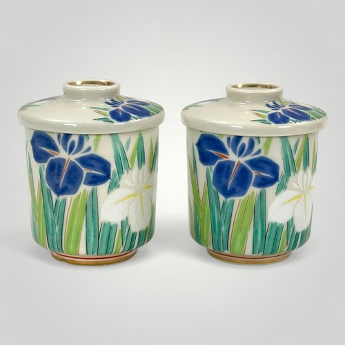 Pair japanese porcelain lidded - pair,