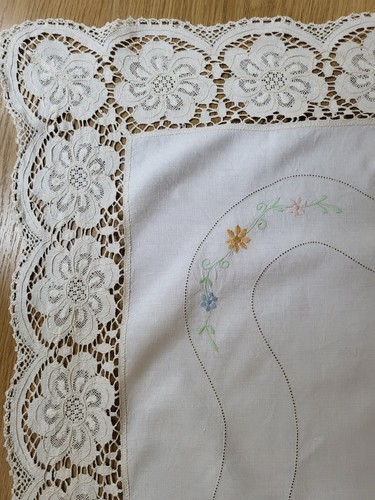 Vintage linen tablecloth - vintage,