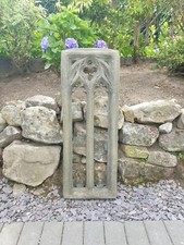 MEDIEVAL STYLE CHURCH WINDOW GARDEN ORNAMENT IN ENGLISH STONE